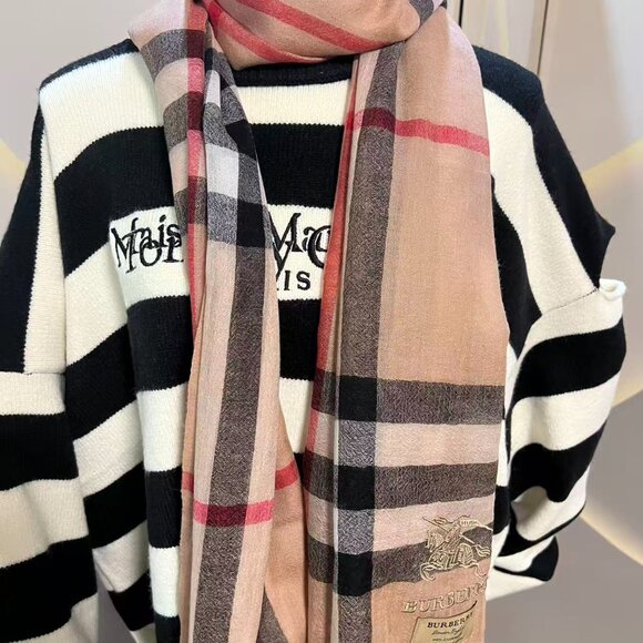 Burberry Check Wool-Silk Scarf - Picture 2 of 8